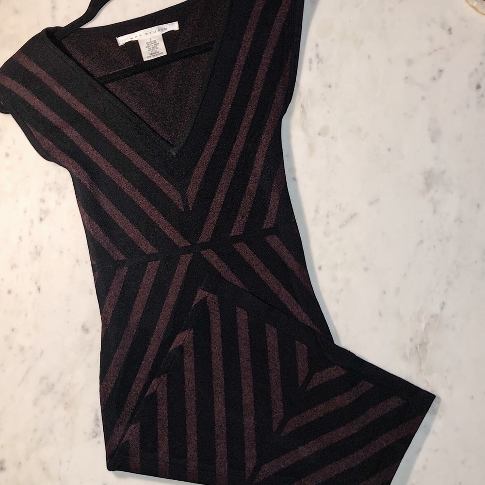 Max studio dress black/burgundy size small